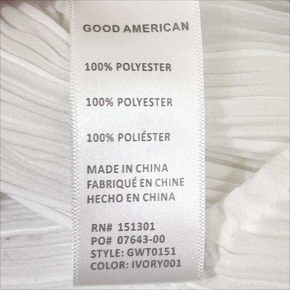 Good American Always Fits Plisse Button Down Shirt in White Size 5/6 1XL 2XL NWT - Picture 8 of 10